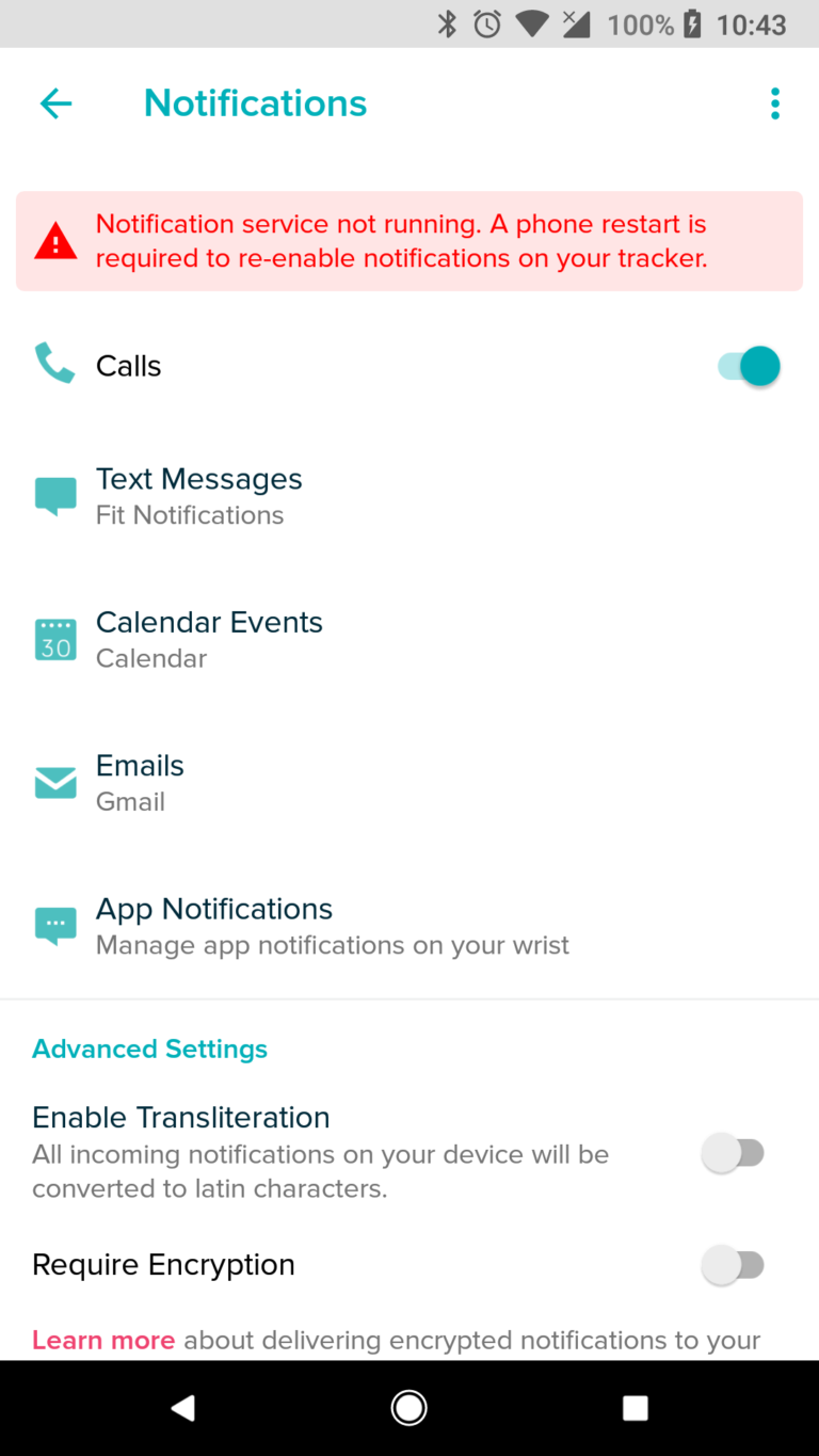fitbit with call notification